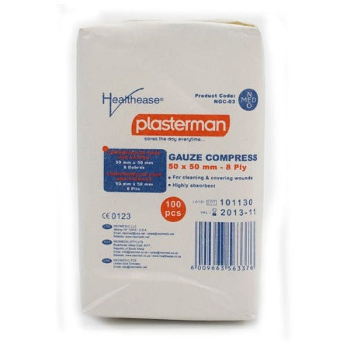 Gauze 50X50X8Ply Non Sterile Healthease 100