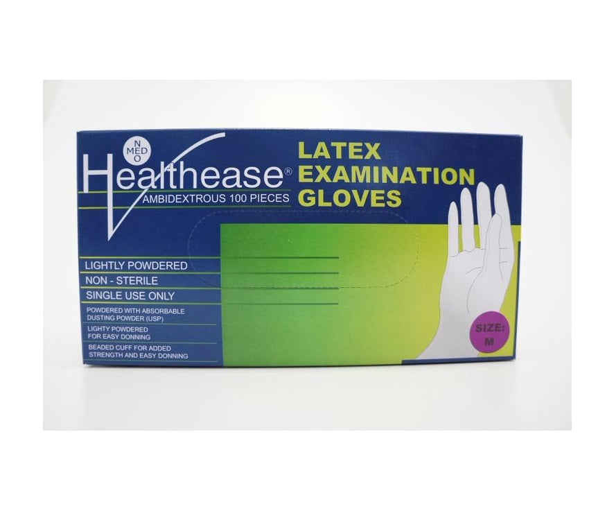 Glove Latex Lightly Powder Healthease M 100