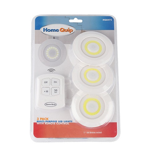 Home Quip 3 Pack Cob Led Round Lights