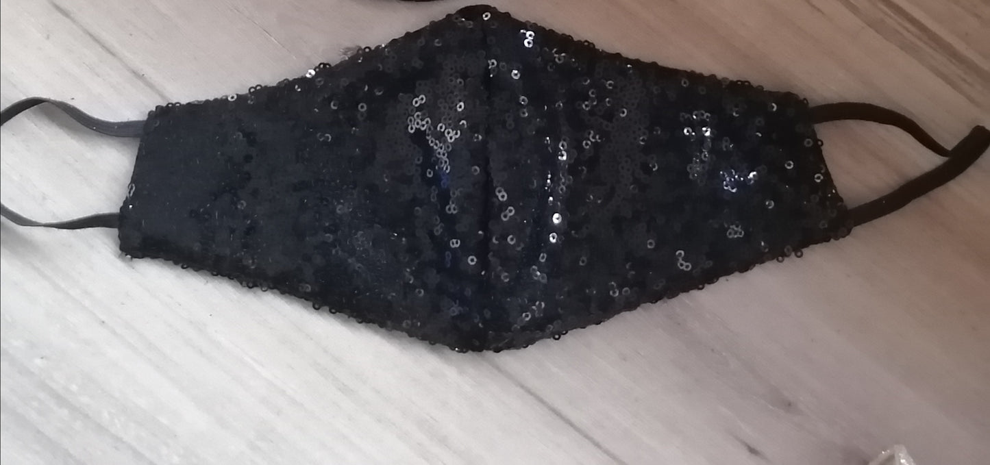 Sequin Mask Black