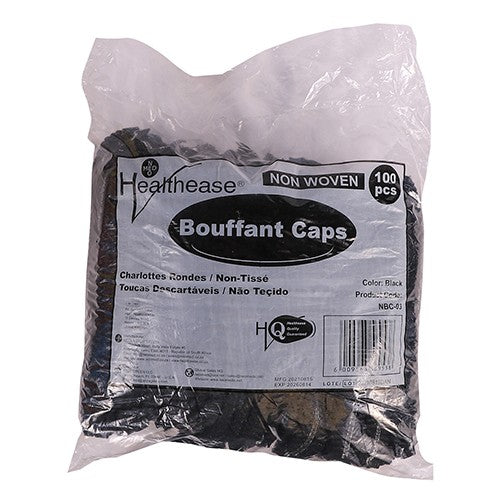 Mop Cap Bouffant Black Healthease 100