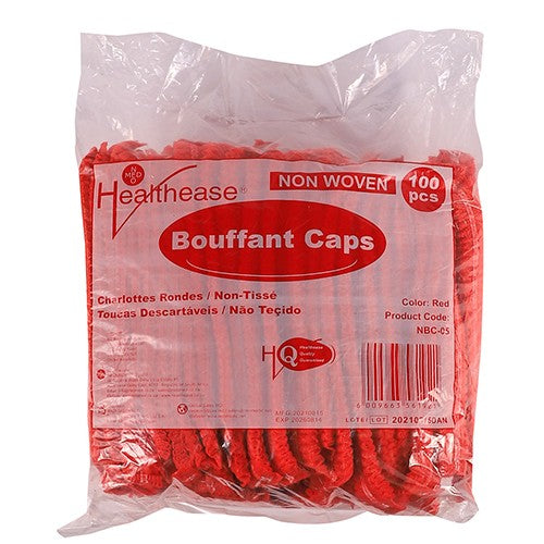 Mop Cap Bouffant Red Healthease 100