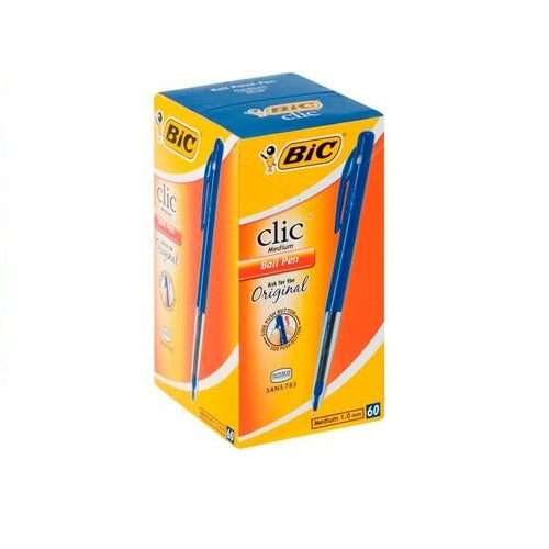 Pen Bic Click Medium Ballpoint Blue 60