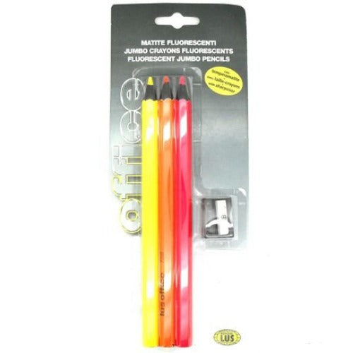Pencil X3 Fluorescent Jumbo + Sharpener