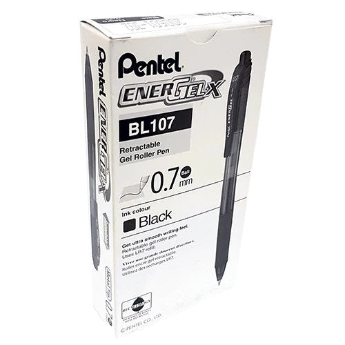 Pentel Energel Rollerball Black 0.7mm 12