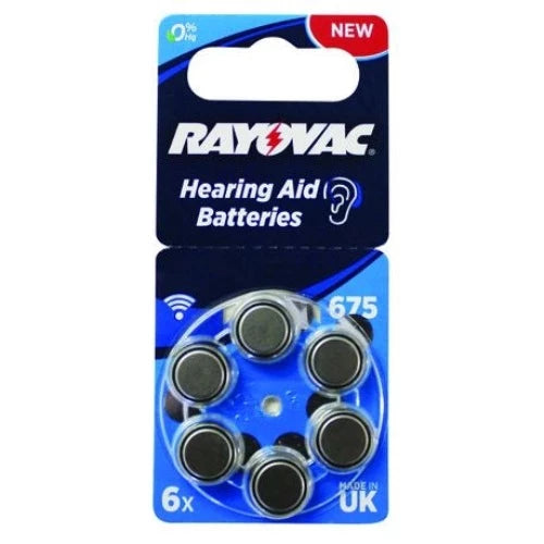 Rayovac Size 675 Hearing Aid Batteries 6 Pack
