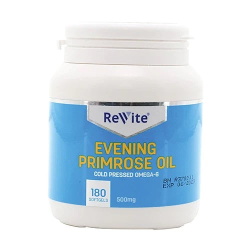 Revite Evening Primrose Oil 500mg 180 Softgel Capsules Cura Pharm