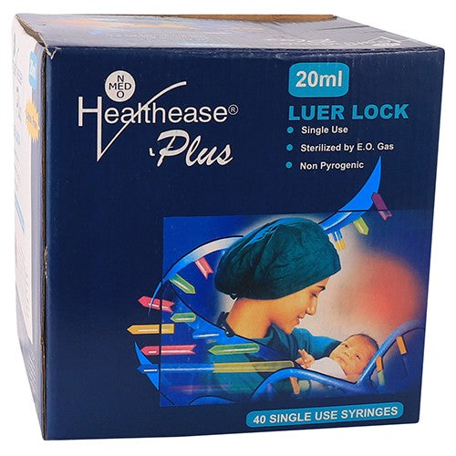 Syringe 20ml 3Part Luer lock Latex Free Healthease 40