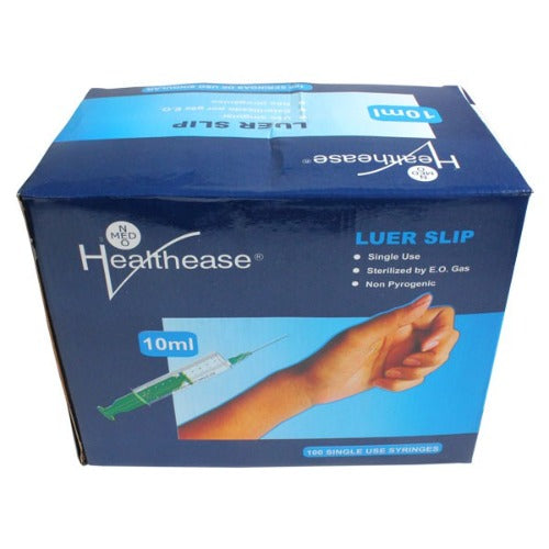 Syringe 10ml Luer Slip 2 Part Healthease 100
