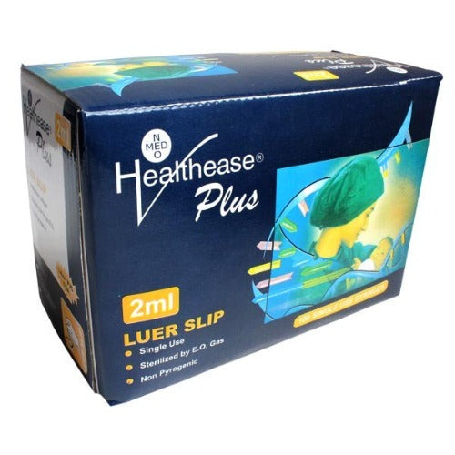 Syringe 2ml 3 Part Luer Slip Healthease 100