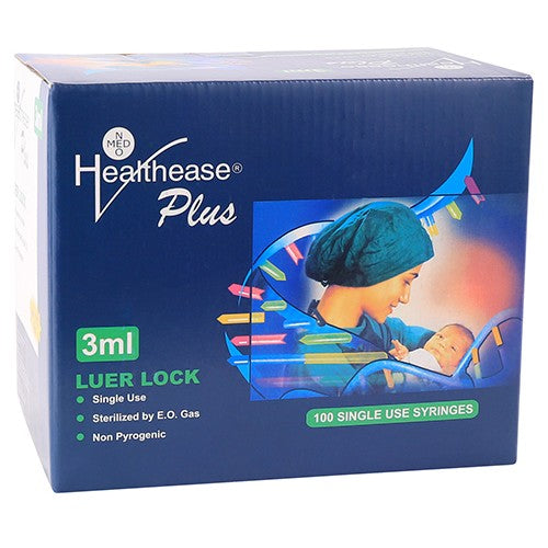 Syringe 3ml 3 Part Luer Lock Healthease 100 – Cura Pharm
