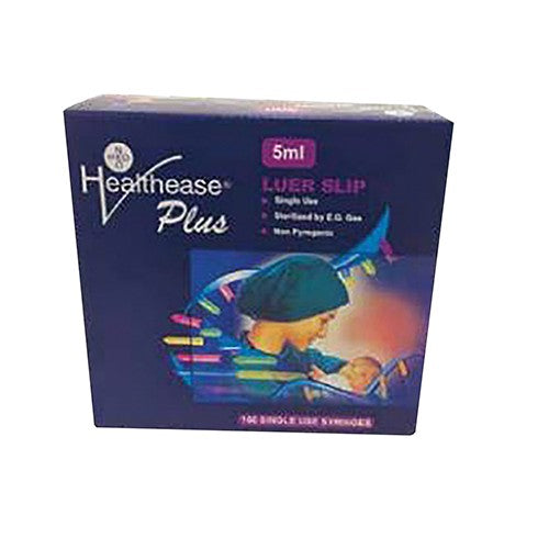 Syringe 5ml 3 Part With Needle 21Gx1.5" Healthease