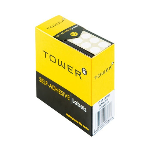 Tower White C10 Roll Label 1350 Round