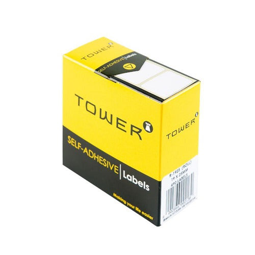 Tower White Roll Labels 19X25mm Rectangle