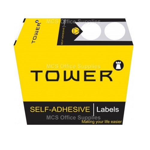 Tower White Roll Labels 19mm Round