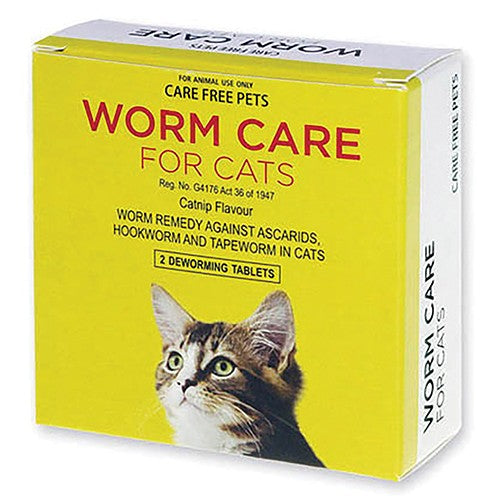 Worm Care For Cats 2 Tablets Cura Pharm